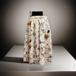Yathon Women Ruffle Hem Elastic Waist Flowy A-Line Swing Floral Skirts